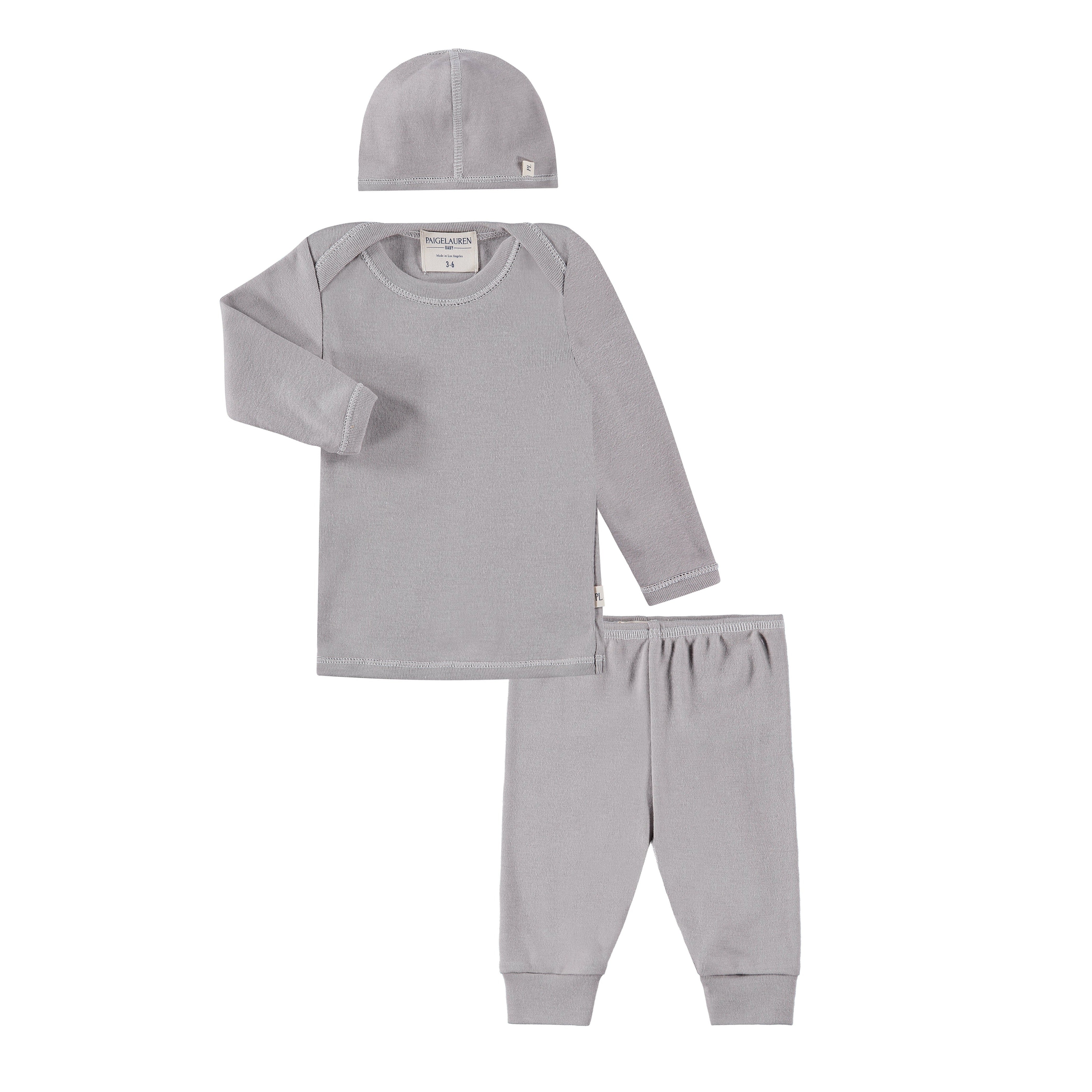Rib Beanie, Lap Tee And Legging Set