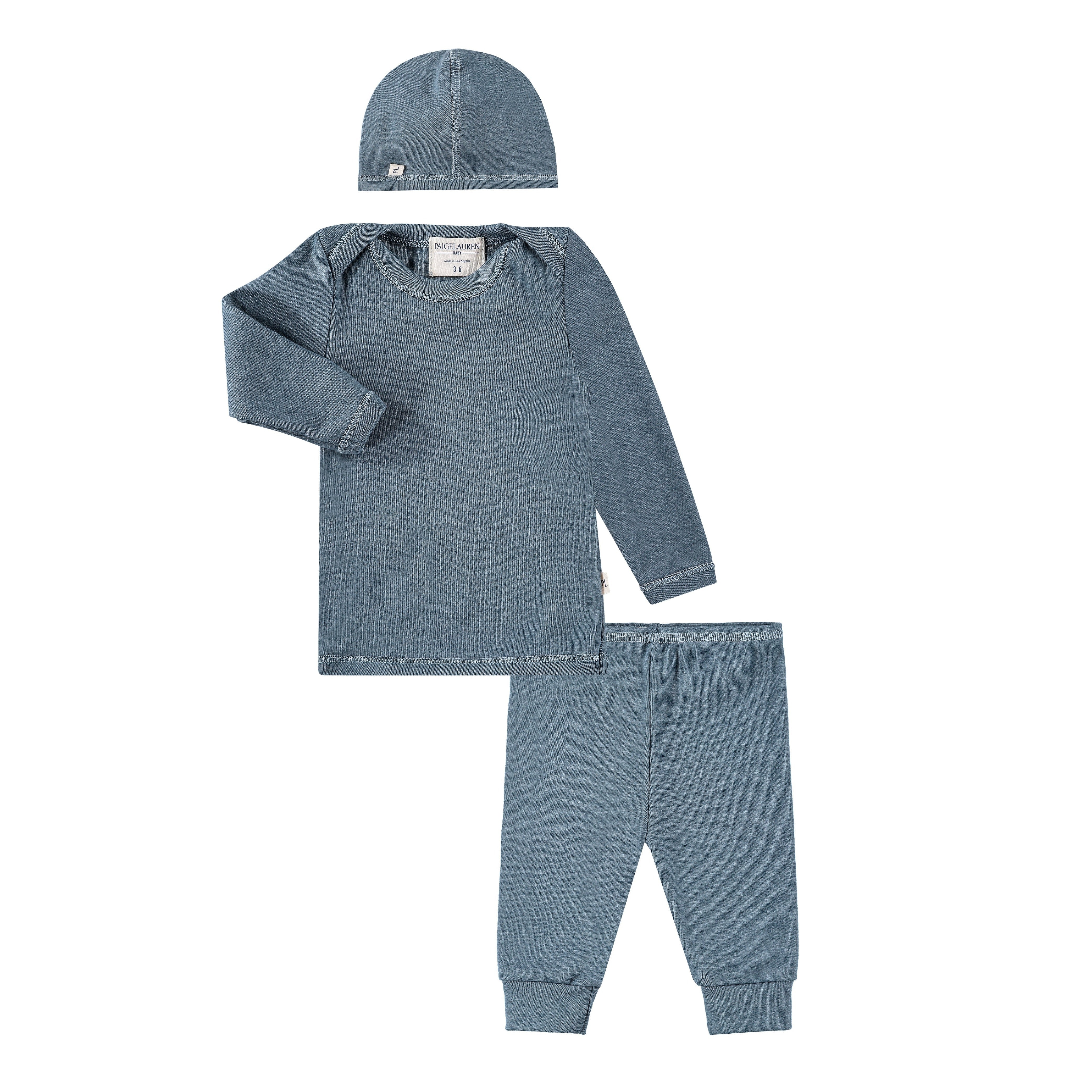 Rib Beanie, Lap Tee And Legging Set