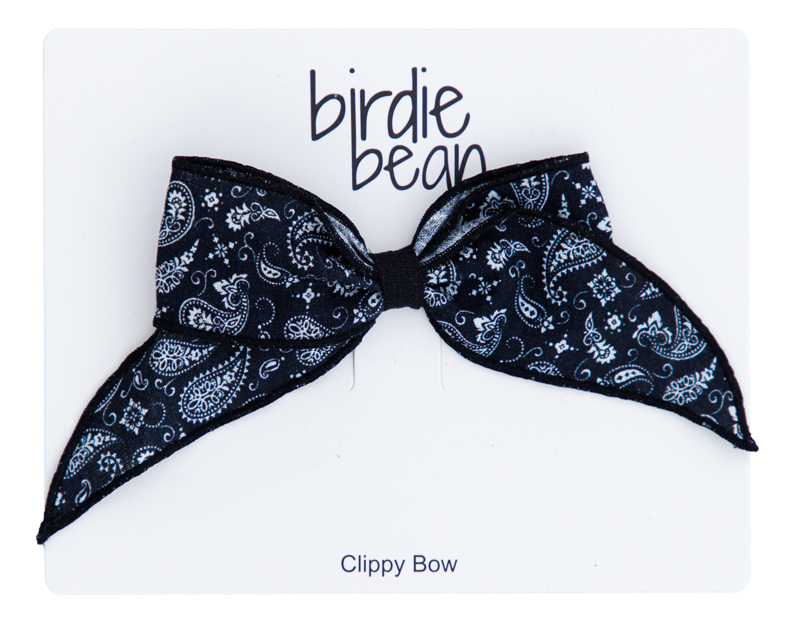 Black Paisley Clippy Bow