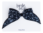 Black Paisley Clippy Bow