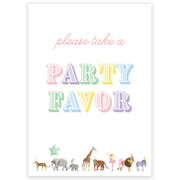 Multi Party Animal Party Favor Sign
