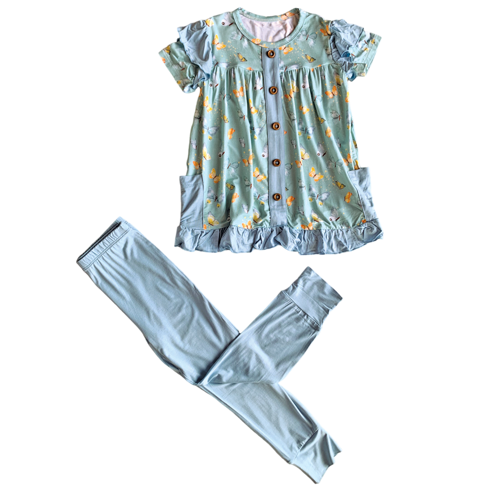 Parvana Bamboo Short Sleeve Peplum + Legging Set