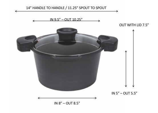 Masterpan Nonstick Stock & Pasta Pot With Glass Lid Strainer, 5 Qt., 9" (23cm)