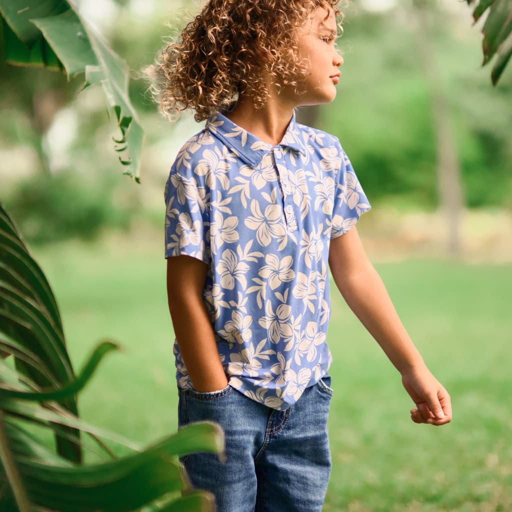 Plumeria Dreams Bamboo Polo Shirt