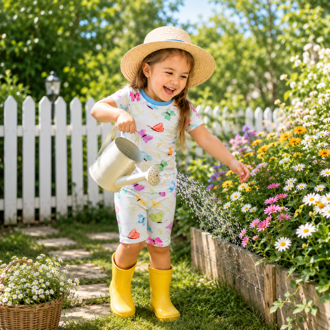 Blossoming Butterfly Short Sleeve Pajamas