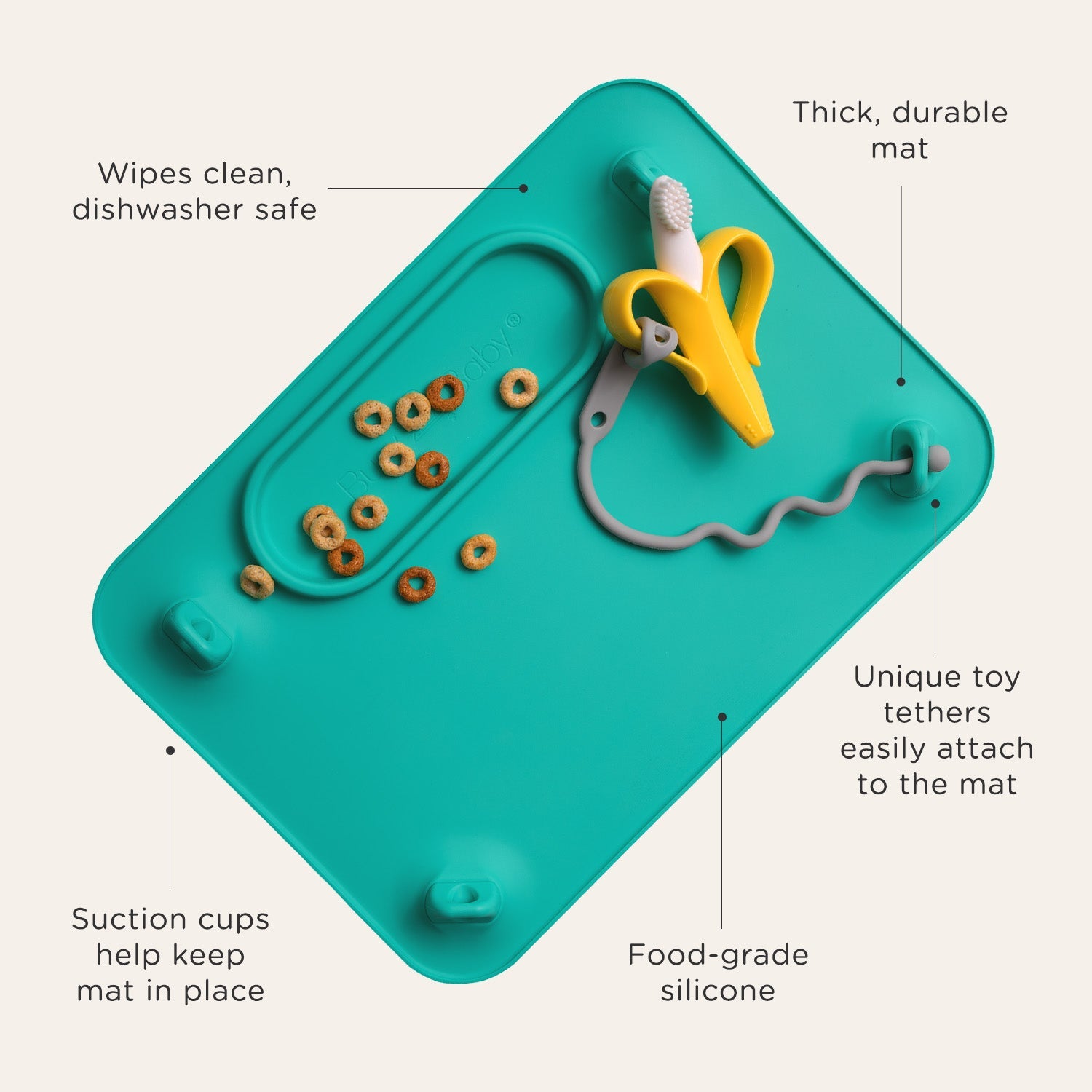 Busy Baby Silicone Placemat With Toy Straps