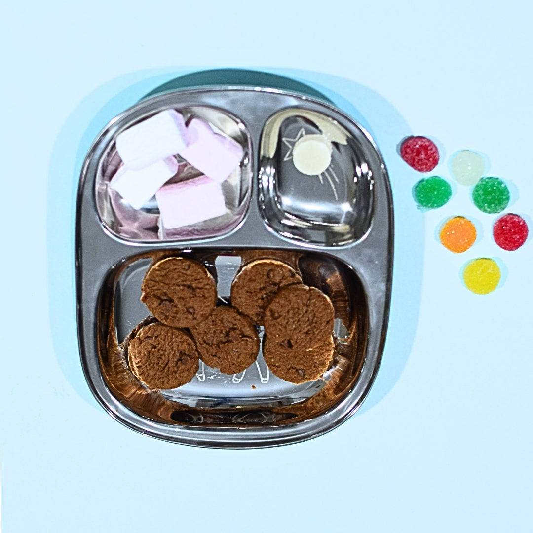 Stainless Steel Divided Plates For Kids — Unicorn Design | Set Of 2