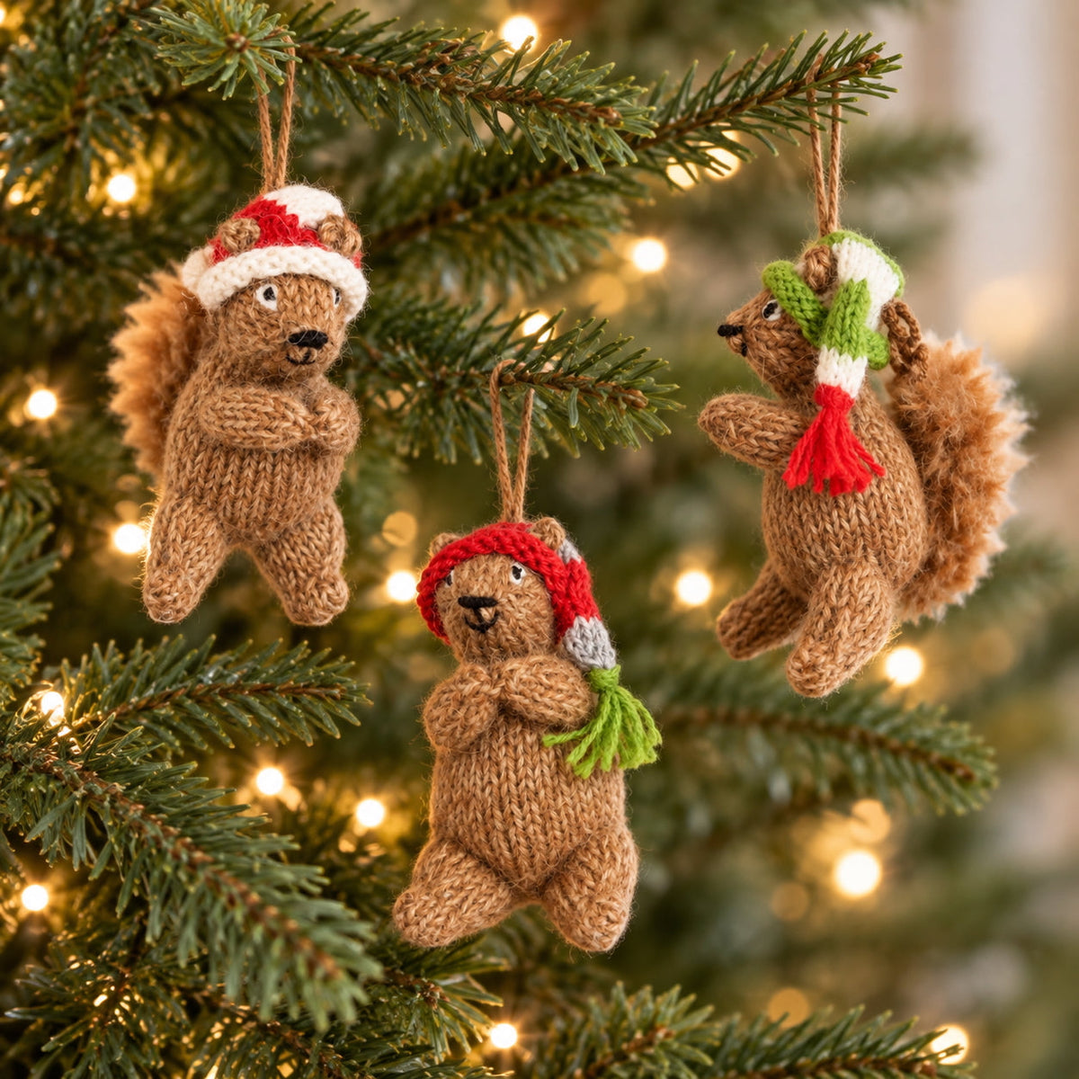 Woodland Squirrel Ornaments - Set Of 3