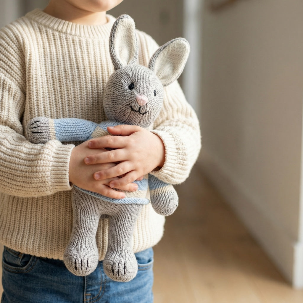 Grey Bunny In Sweater