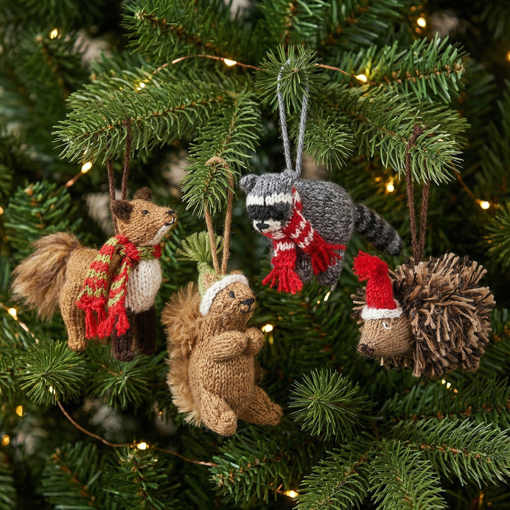 Woodland Animal Ornaments - Set Of 4