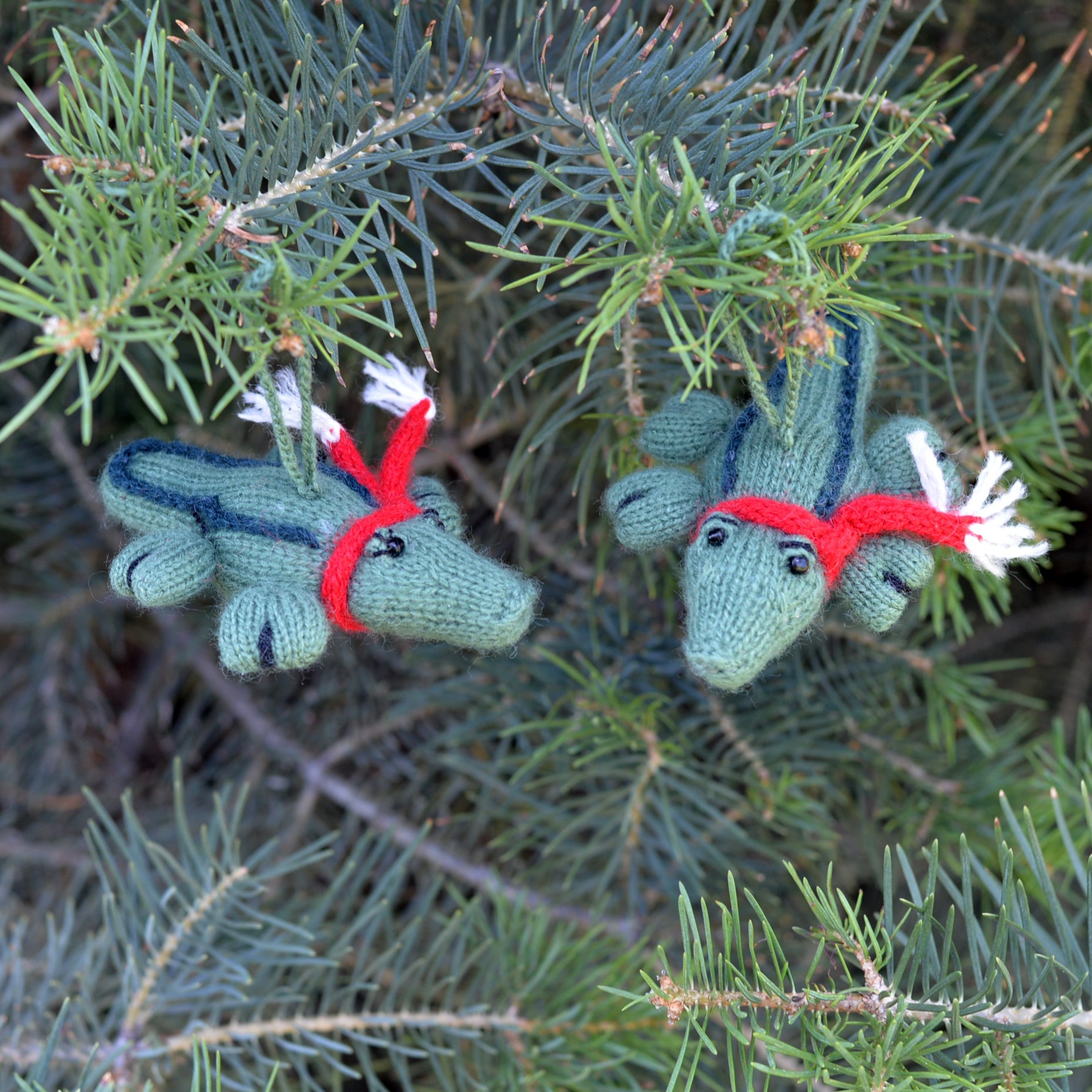 Alligator Ornaments, Set Of 2