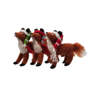 Fox With Hat Ornament - Set Of 3