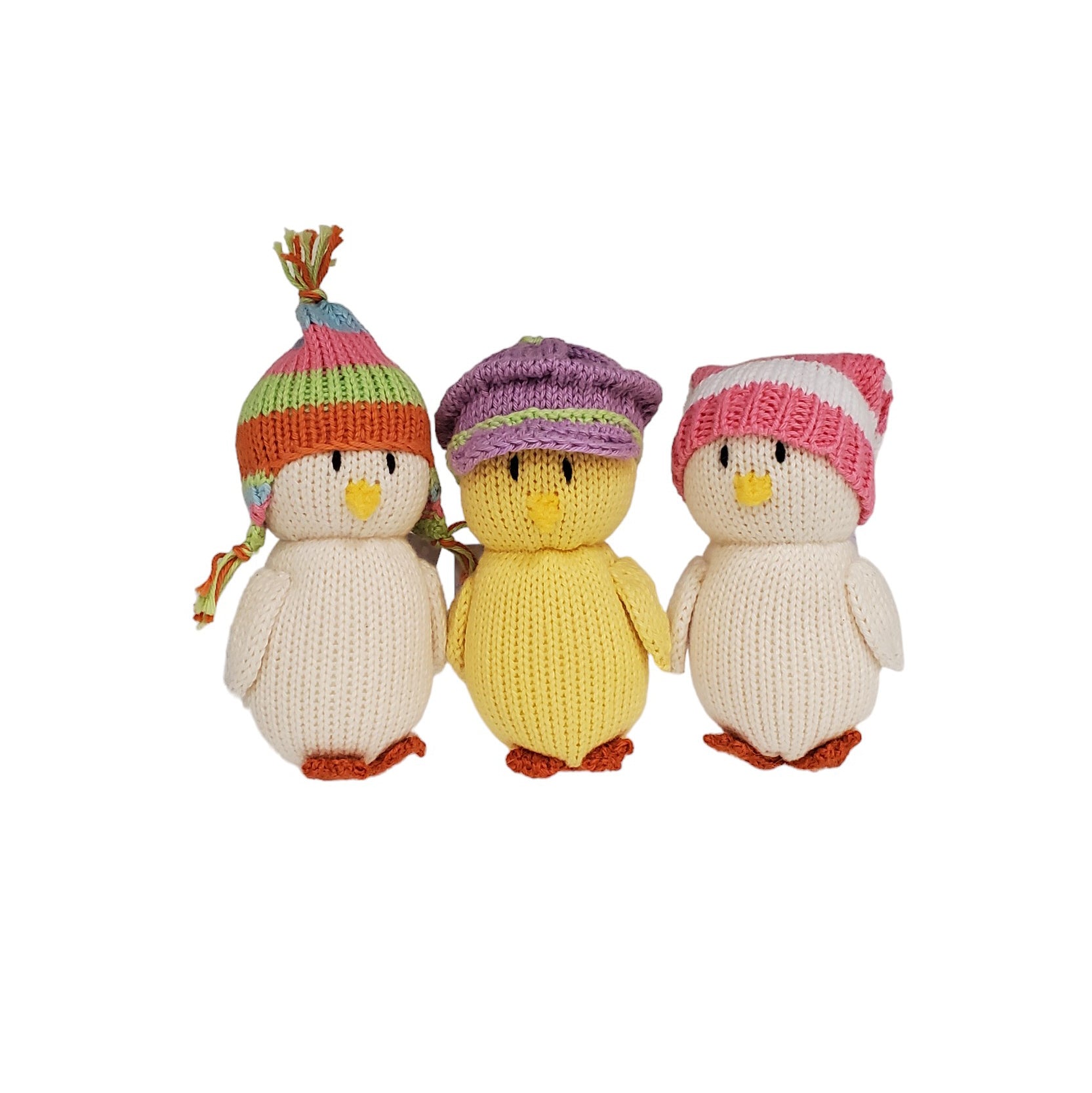 Chicks In Pastel Hats - Set Of 3