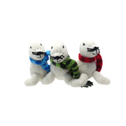 White Seal Knit Ornaments - Set Of 3