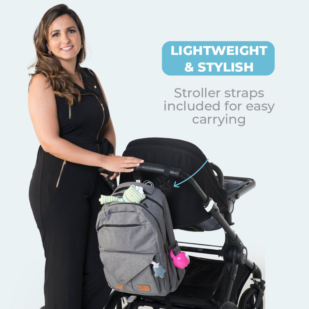 Pertutti Baby Diaper Bag Backpack, Grey Melange