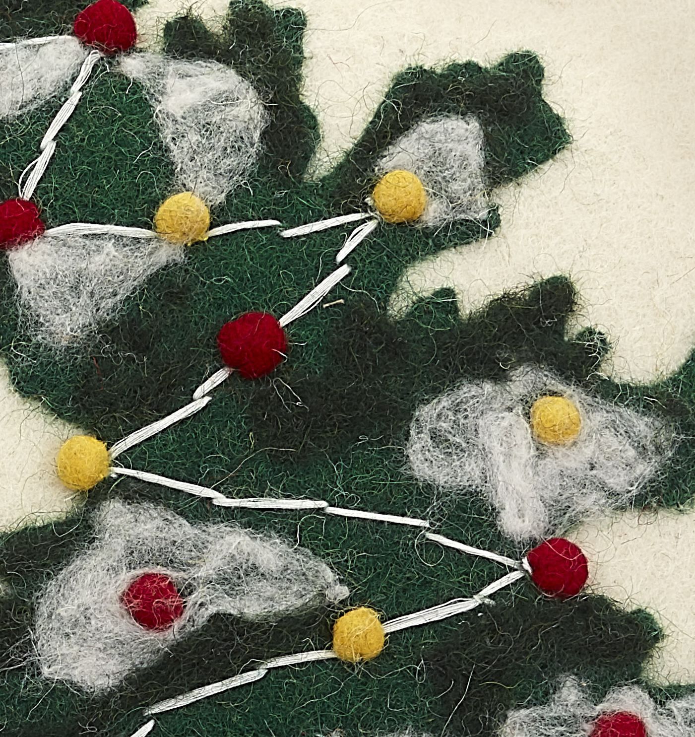 Hand Felted Wool Christmas Pillow - Truck On Cream - 20"