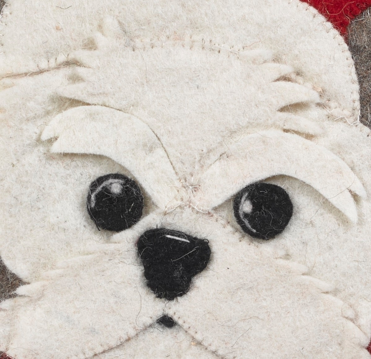 Hand Felted Wool Christmas Pillow - Dog In Box - 20"