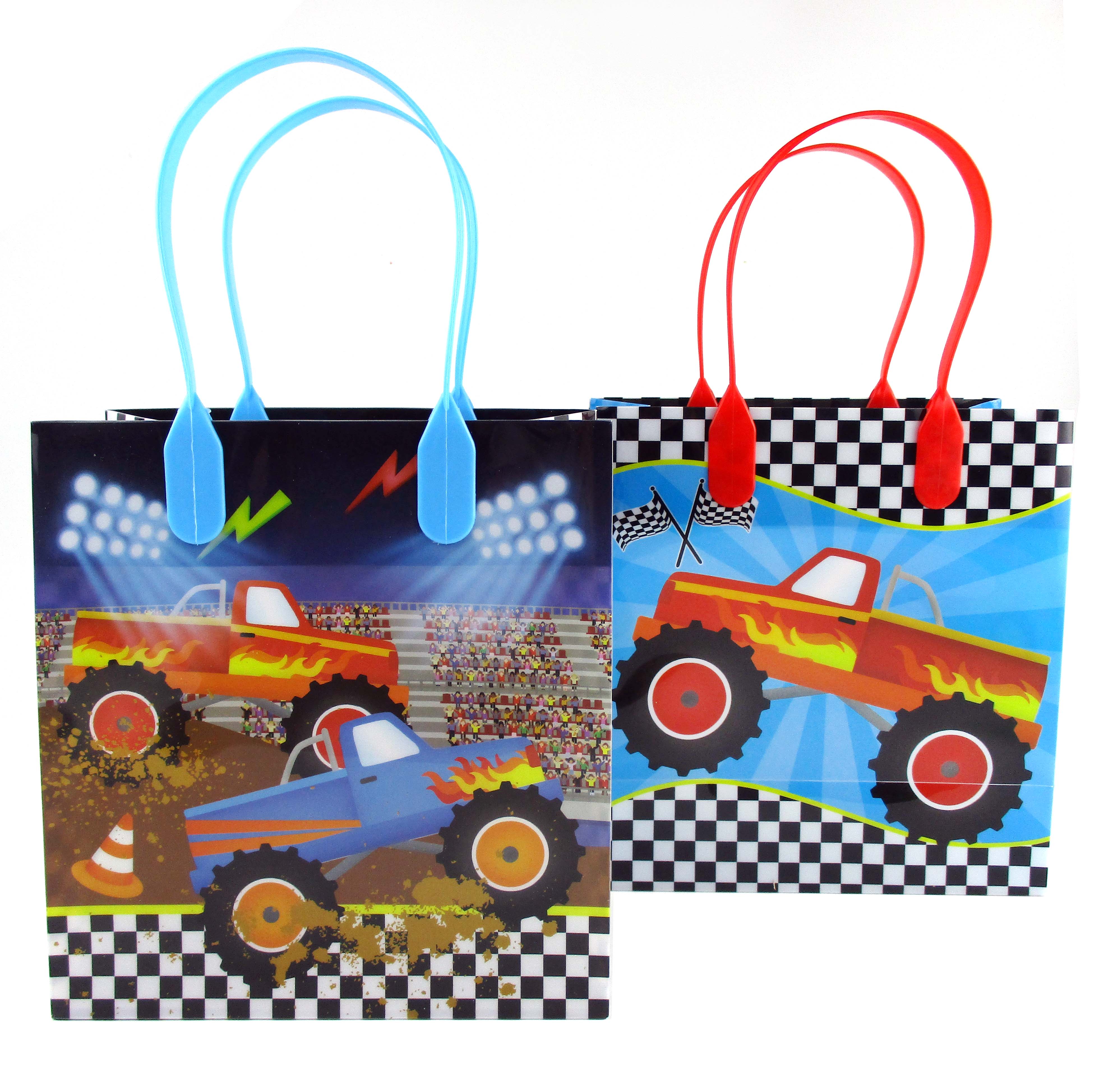 Monster Truck Themed Party Favor Bags Treat Bags - Set Of 6 Or 12