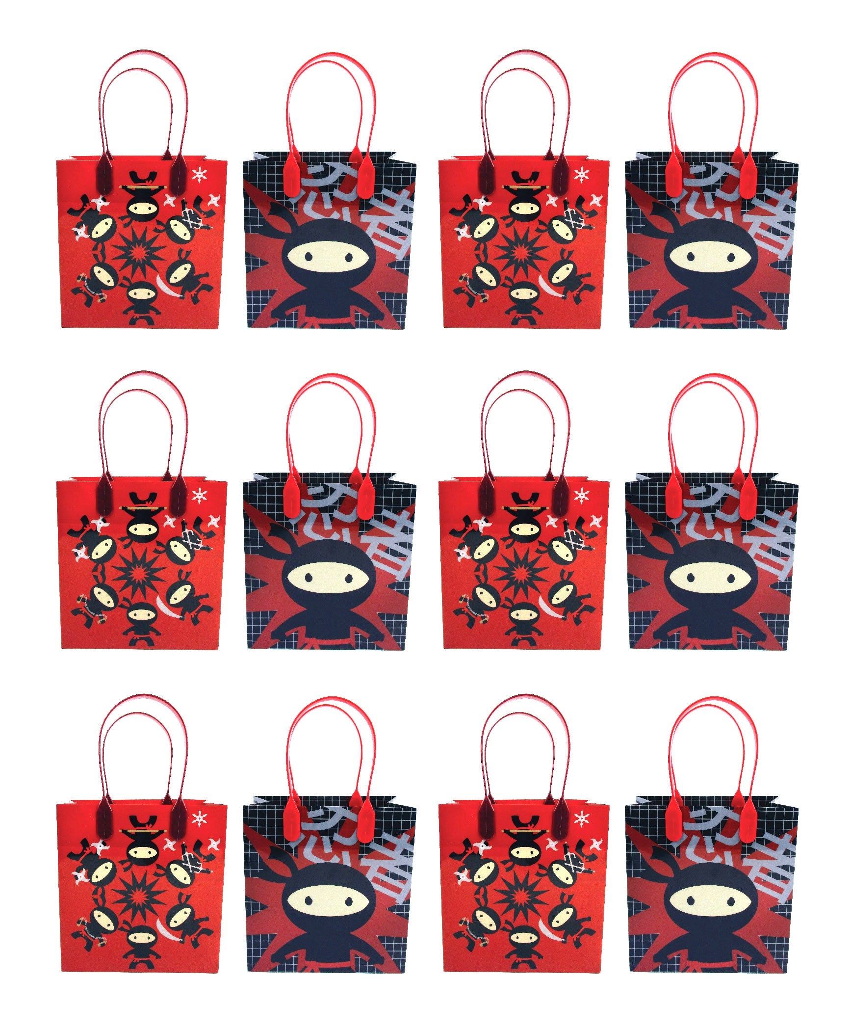 Ninja Themed Party Favor Bags Treat Bags - Set Of 6 Or 12
