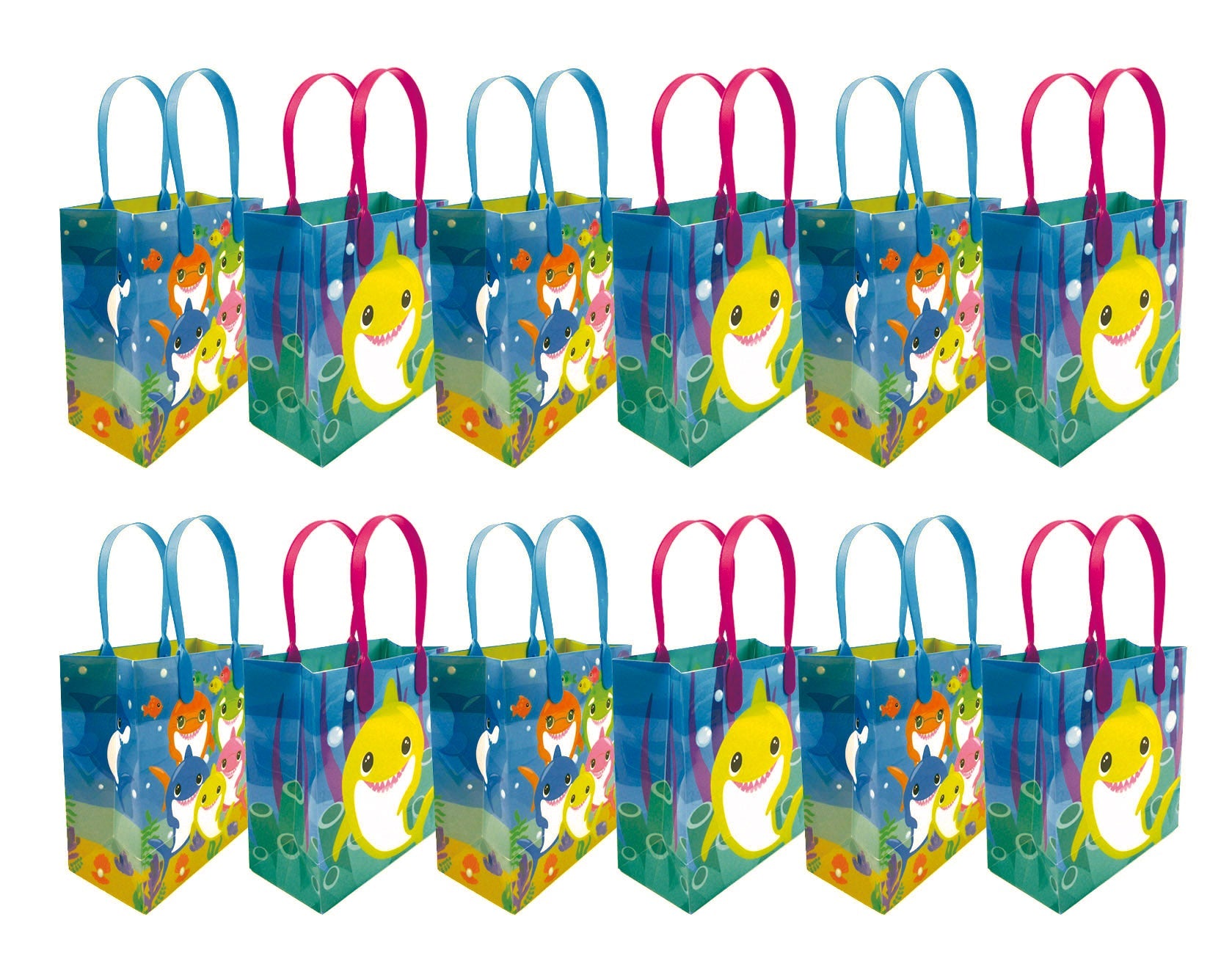 Shark Family Themed Party Favor Bags Treat Bags - Set Of 6 Or 12