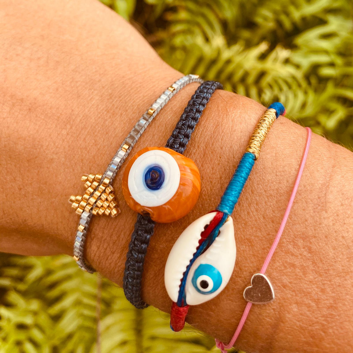 Evil Eye Shell Bracelet