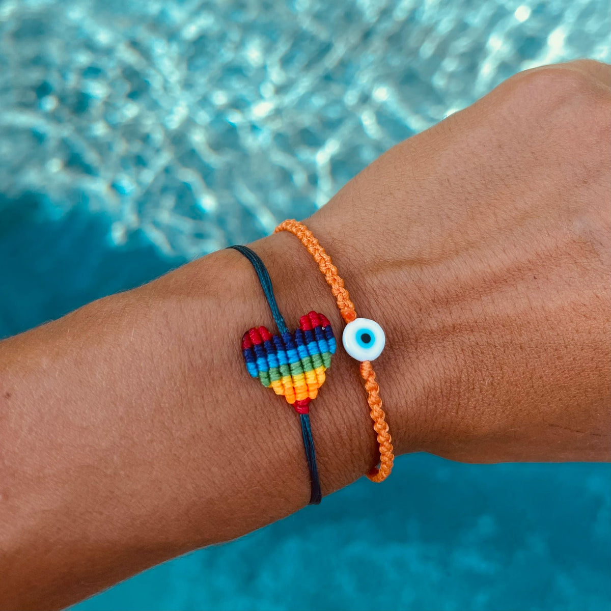 Rainbow Heart Bracelet