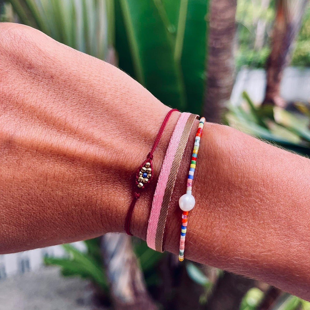 Red Sterling Silver Evil Eye Bracelet