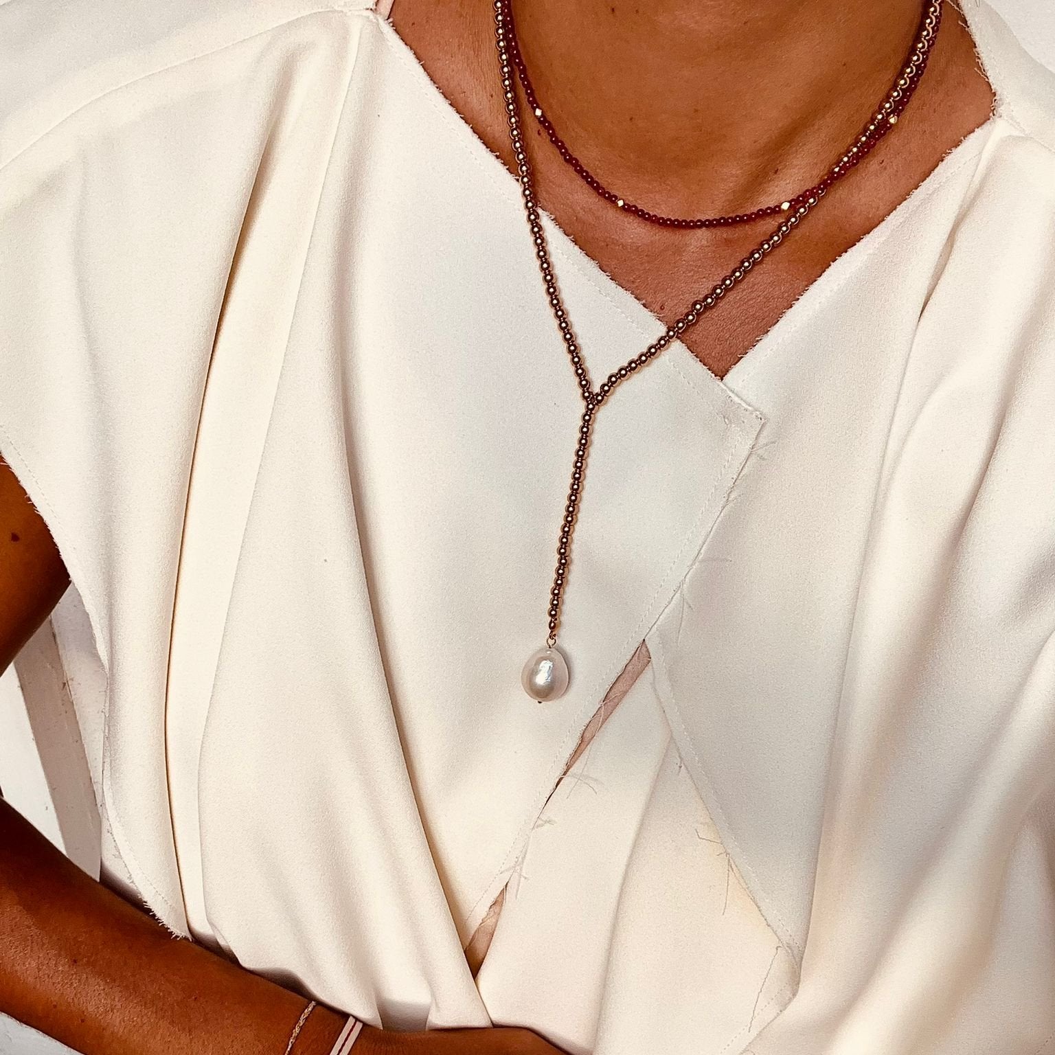 Le Catch X Oiya 2.0: Freshwater Baroque Pearl Beaded Necklace