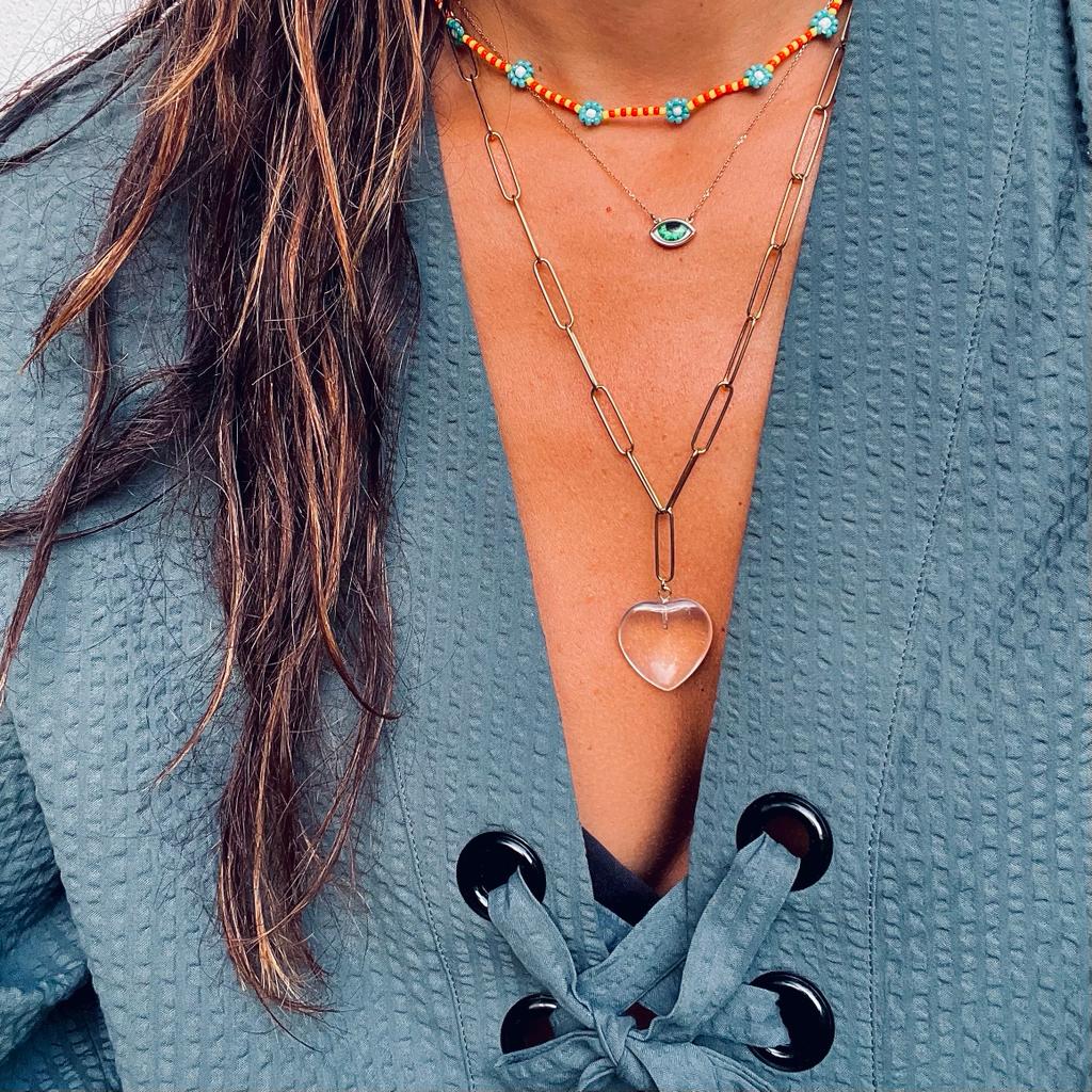 Kiara Transparent Heart Chain Necklace