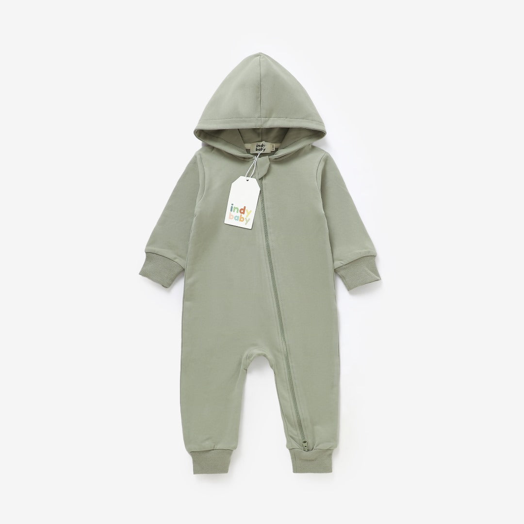 Zip Up Romper - Sage