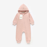Zip Up Hoodie Romper - Petal
