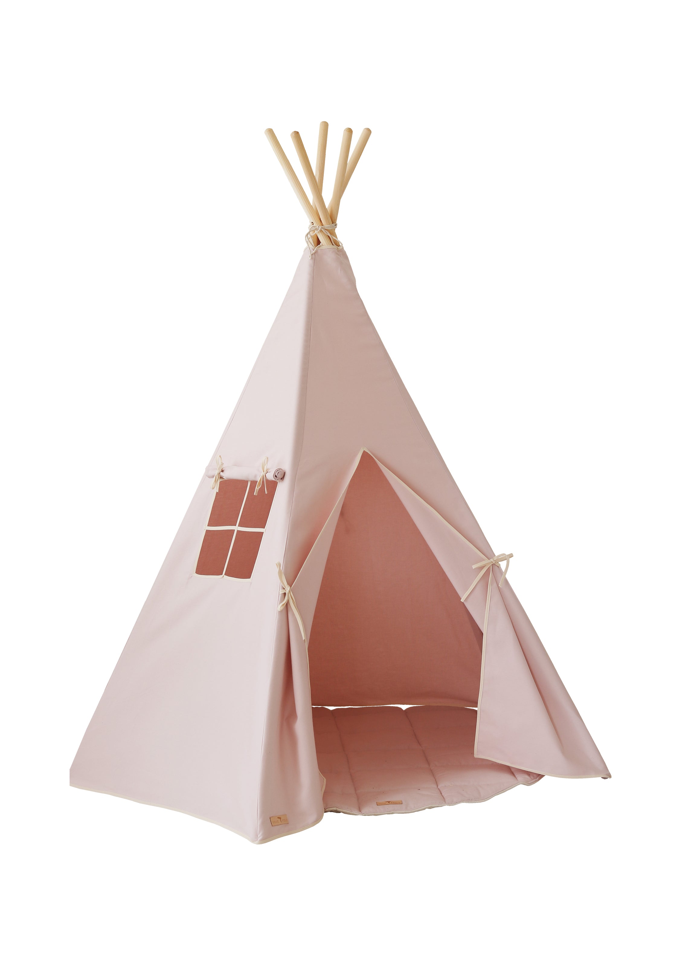 pink Teepee And Pink And Beige - Round Mat Set