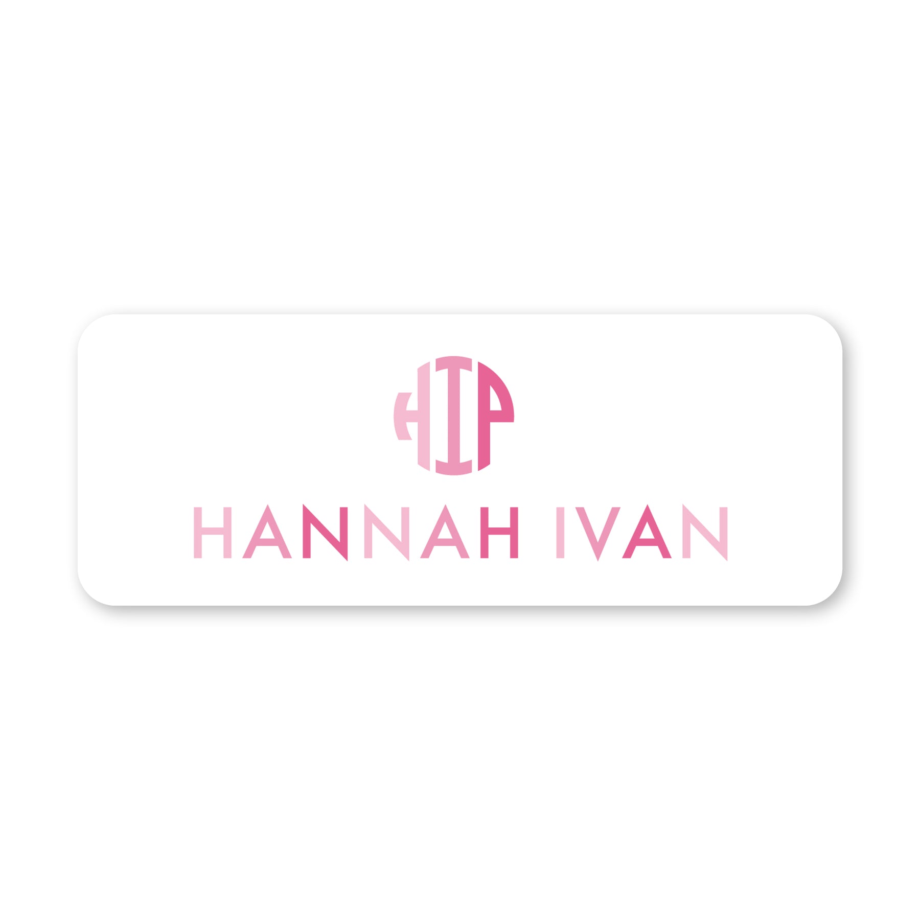 Round Monogram Vinyl School Labels - Pink