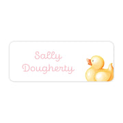 Pink Rubber Ducky Vinyl School Labels