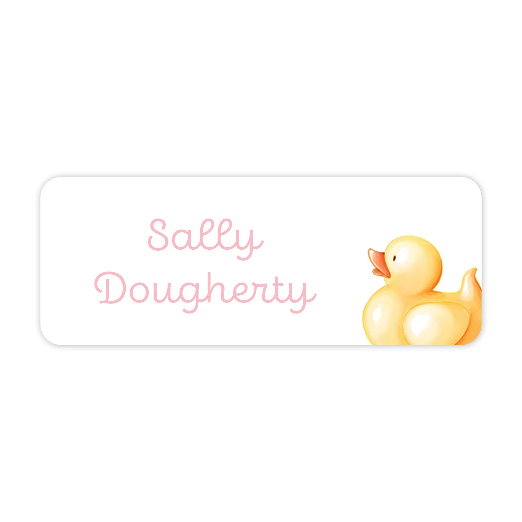 Pink Rubber Ducky Vinyl School Labels