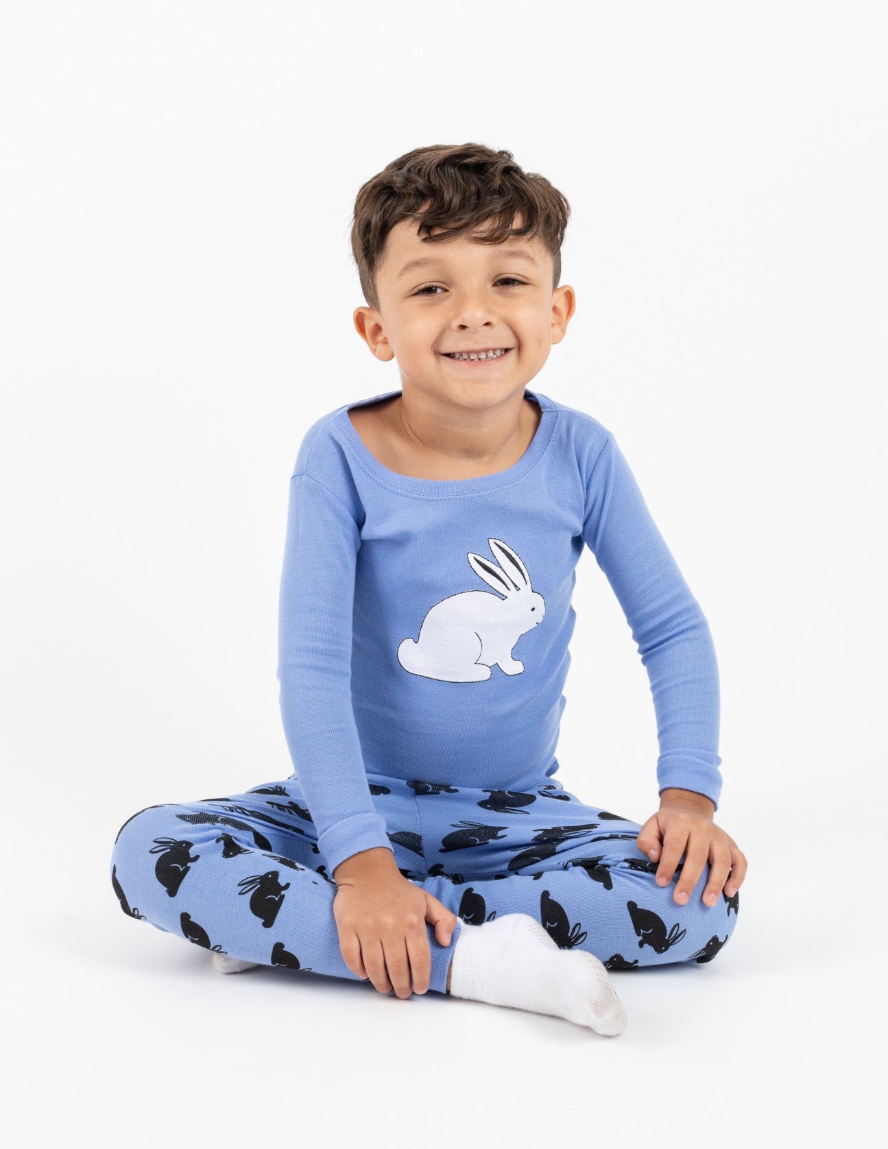 Blue Bunny Rabbit Cotton Pajamas
