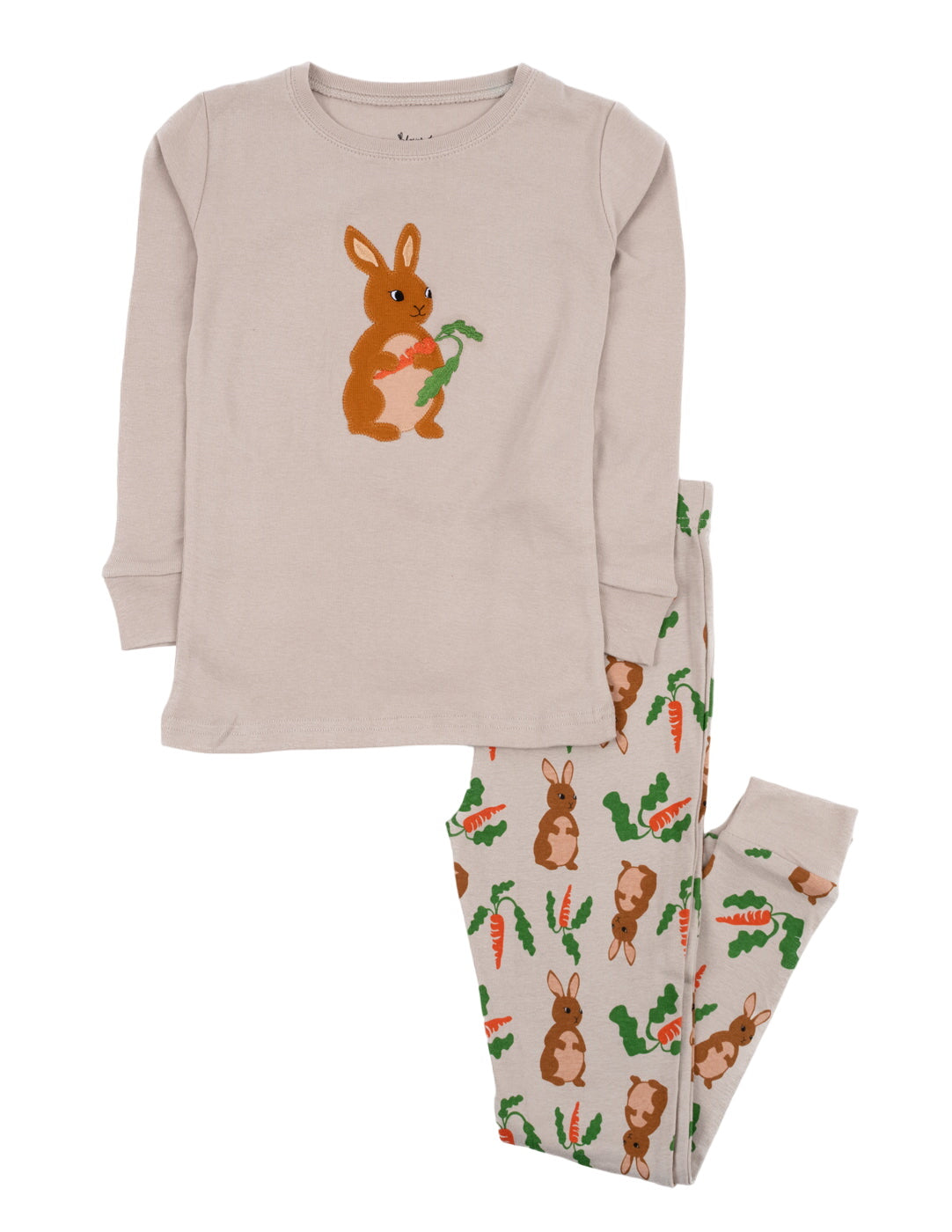 Beige Bunny Rabbit Cotton Pajamas