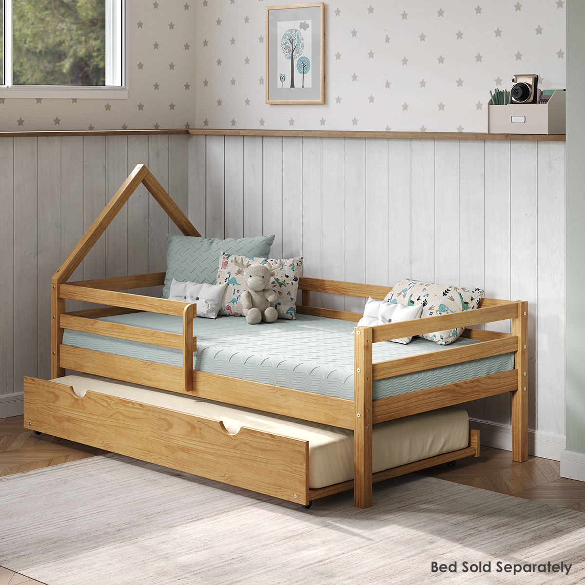 P'kolino Wood Trundle Twin Bed - Natural