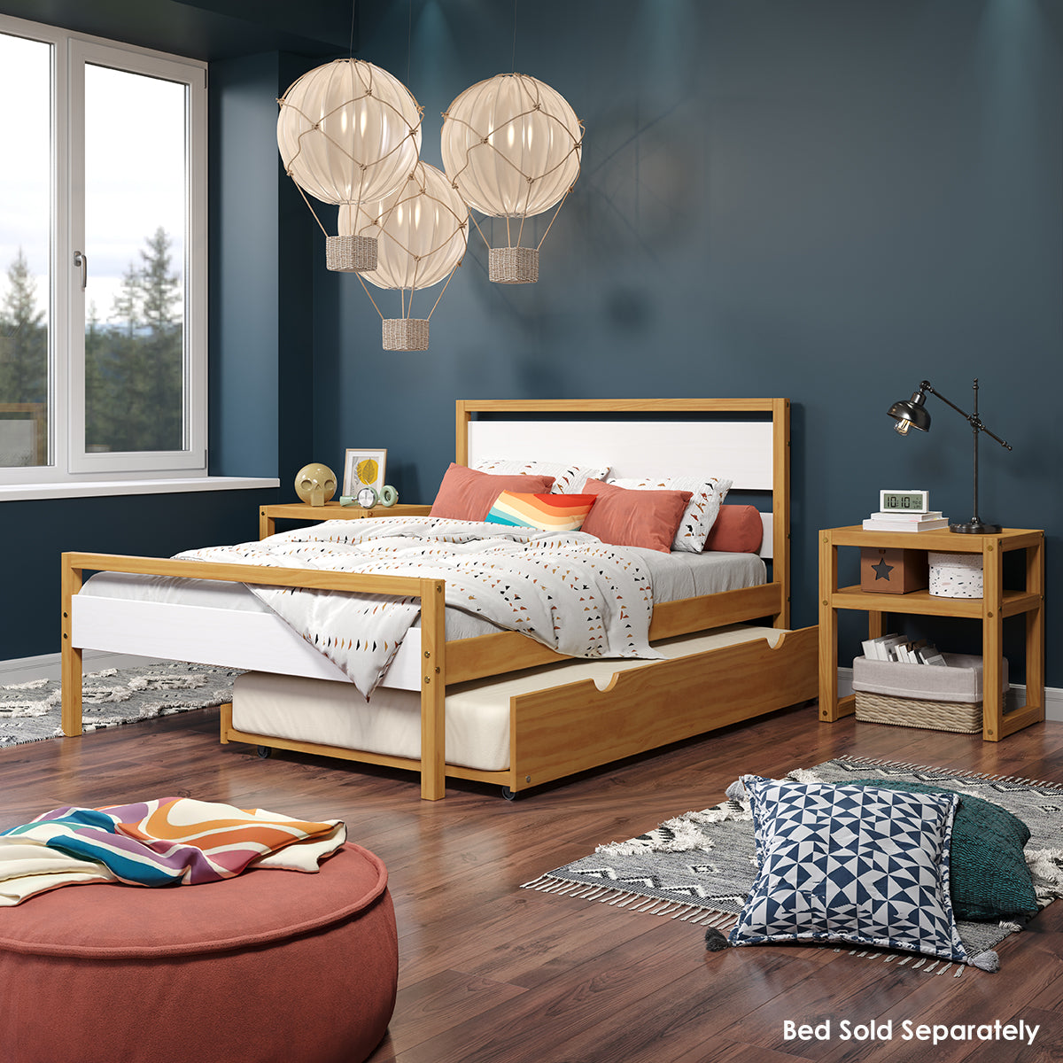 P'kolino Wood Trundle Twin Bed - Natural