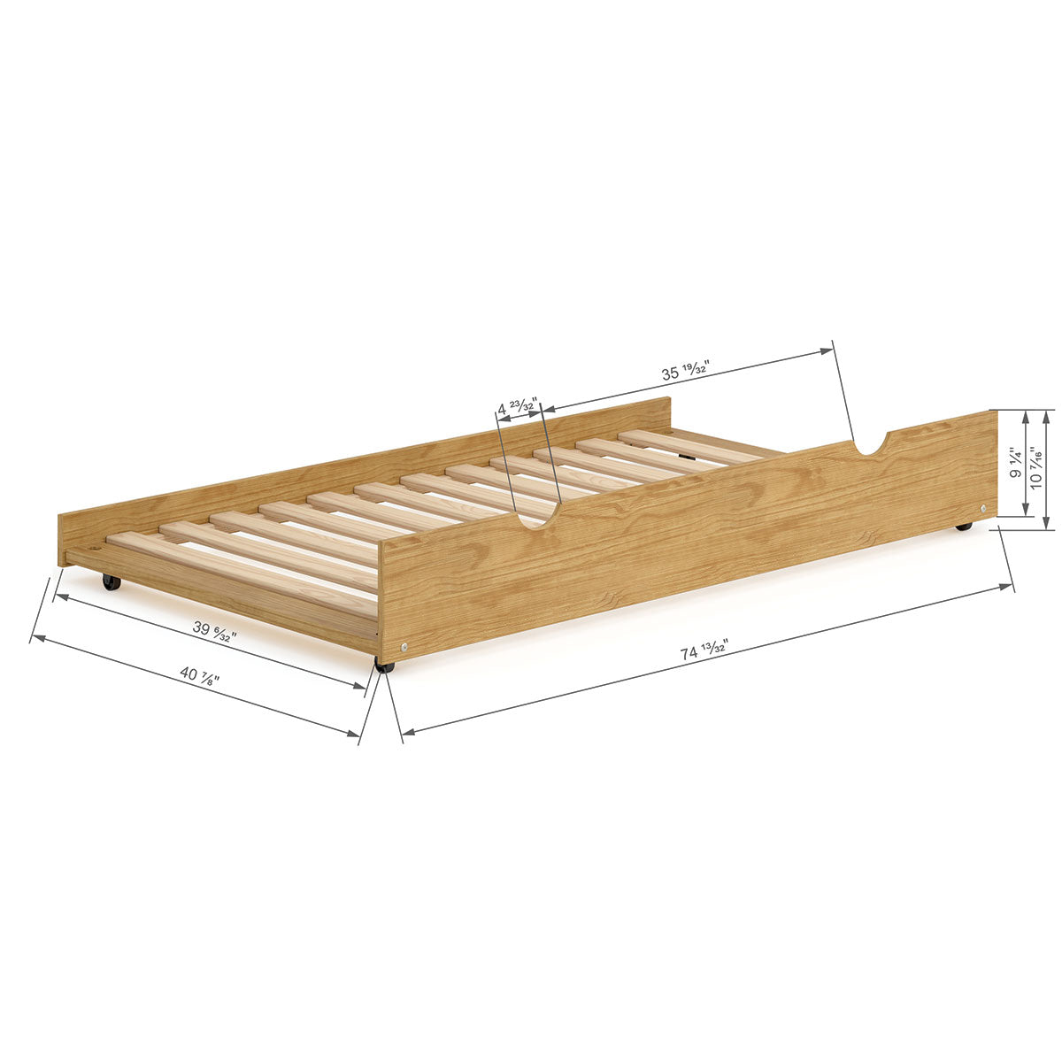 P'kolino Wood Trundle Twin Bed - Natural