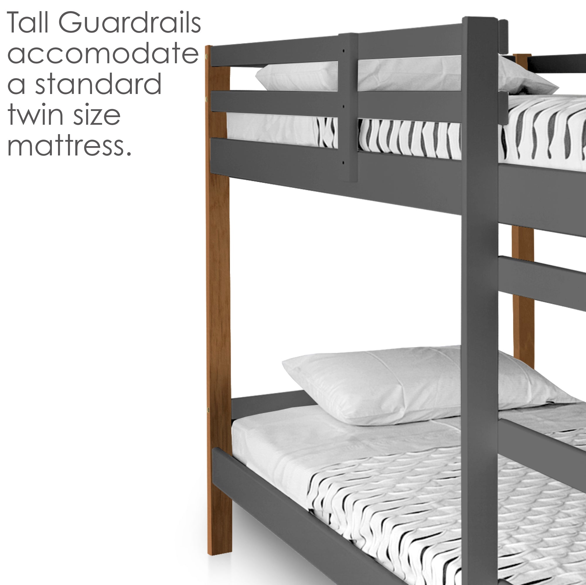 Letto Bunk Bed - Natural and Grey