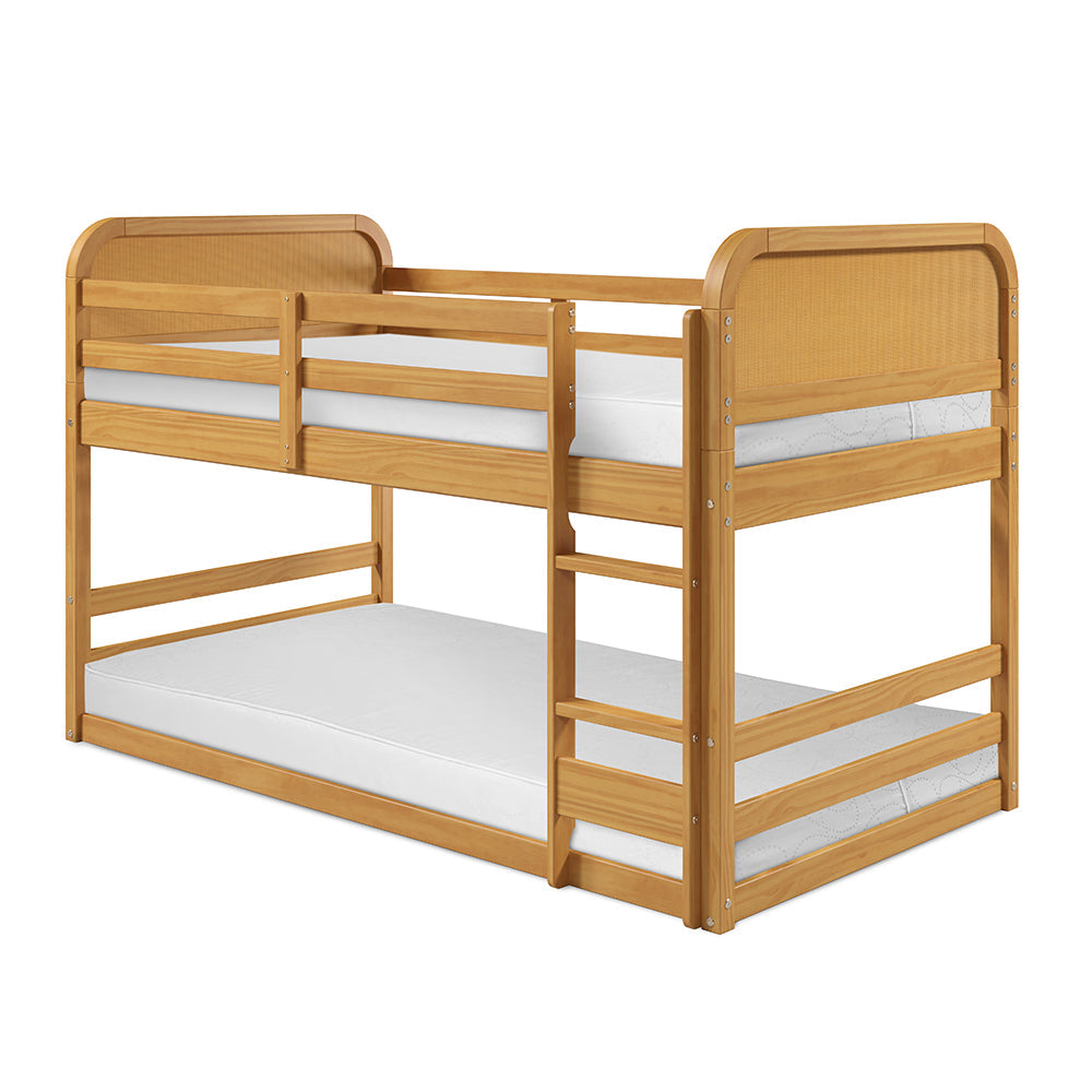 Rattan Kids Solid Wood Bunk Bed Twin Bed - Curva by P'kolino