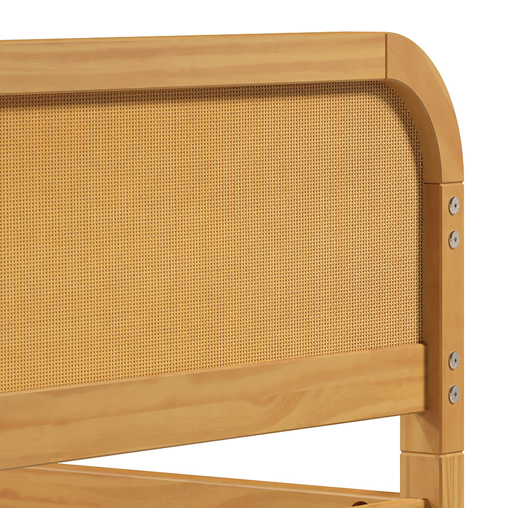 Rattan Kids Solid Wood Bunk Bed Twin Bed - Curva by P'kolino