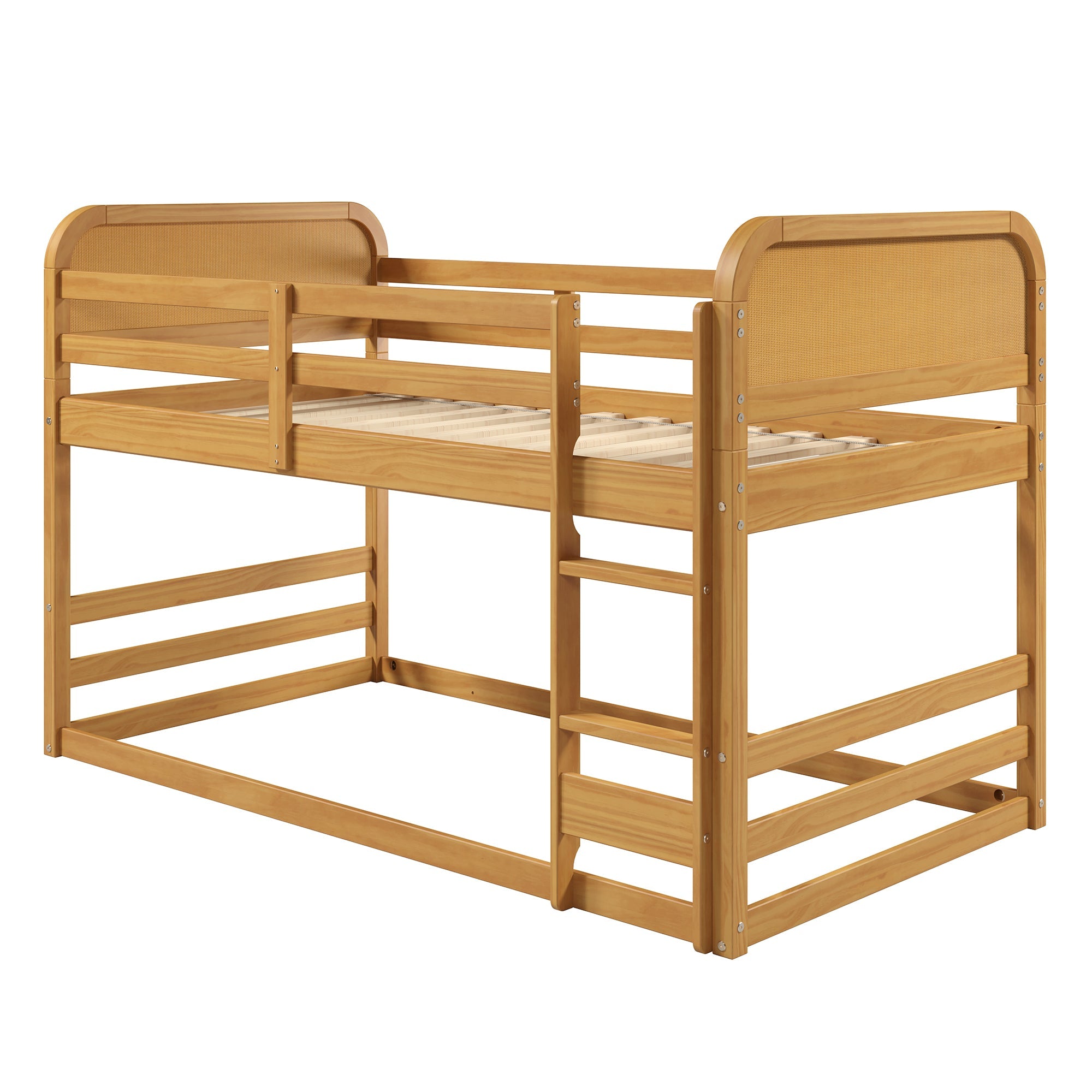 Rattan Kids Solid Wood Bunk Bed Twin Bed - Curva by P'kolino