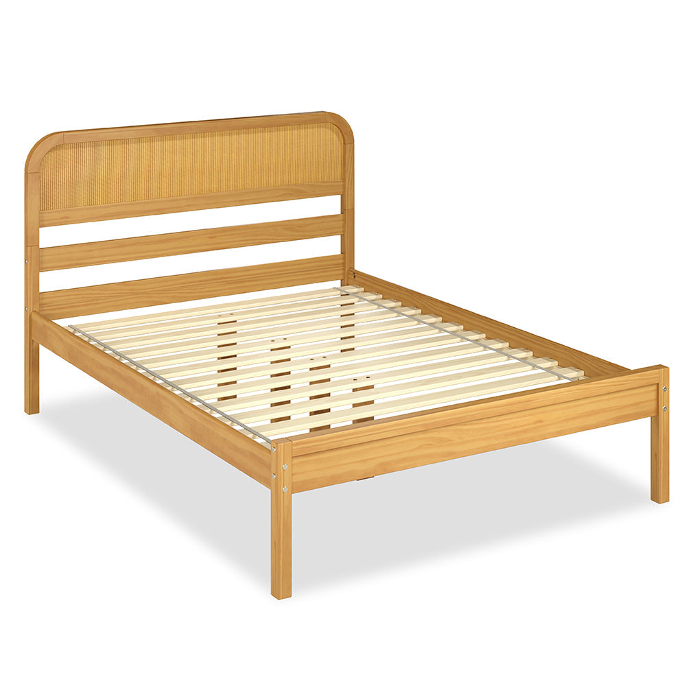 Rattan Solid Wood Full Bed - Curva by P'kolino