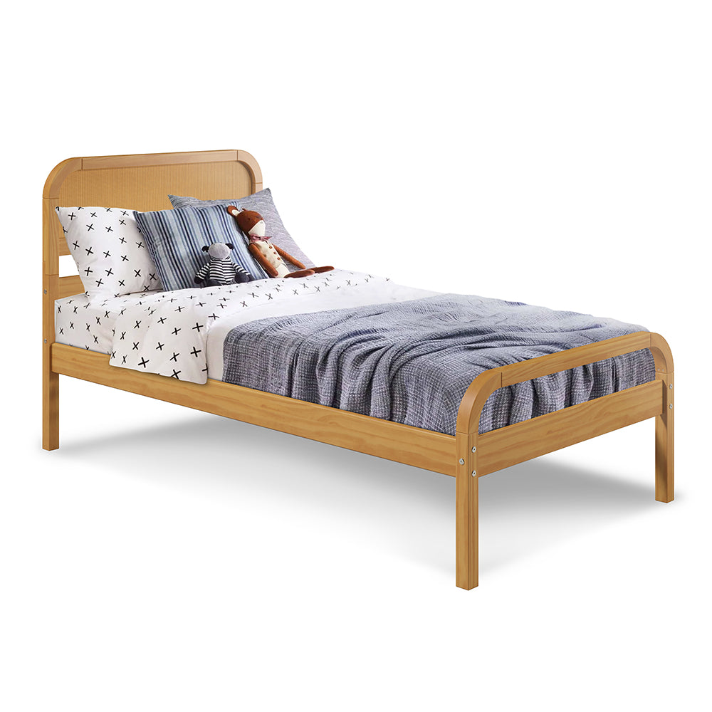 Rattan Kids Solid Wood Twin Bed - Curva by P'kolino