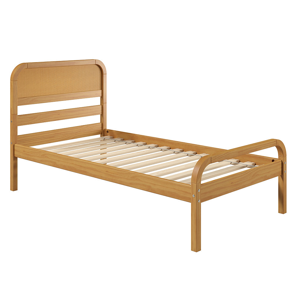 Rattan Kids Solid Wood Twin Bed - Curva by P'kolino