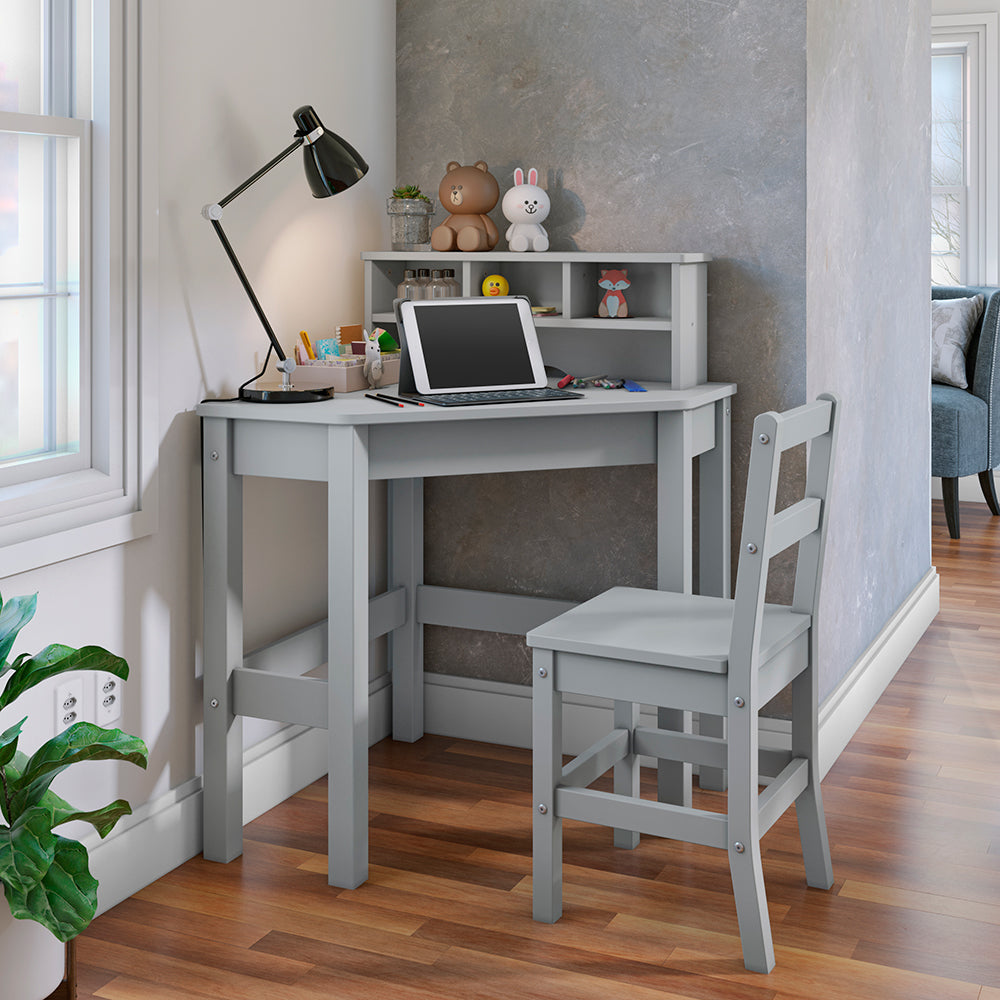 P'kolino Kids Corner Desk and Chair - Grey