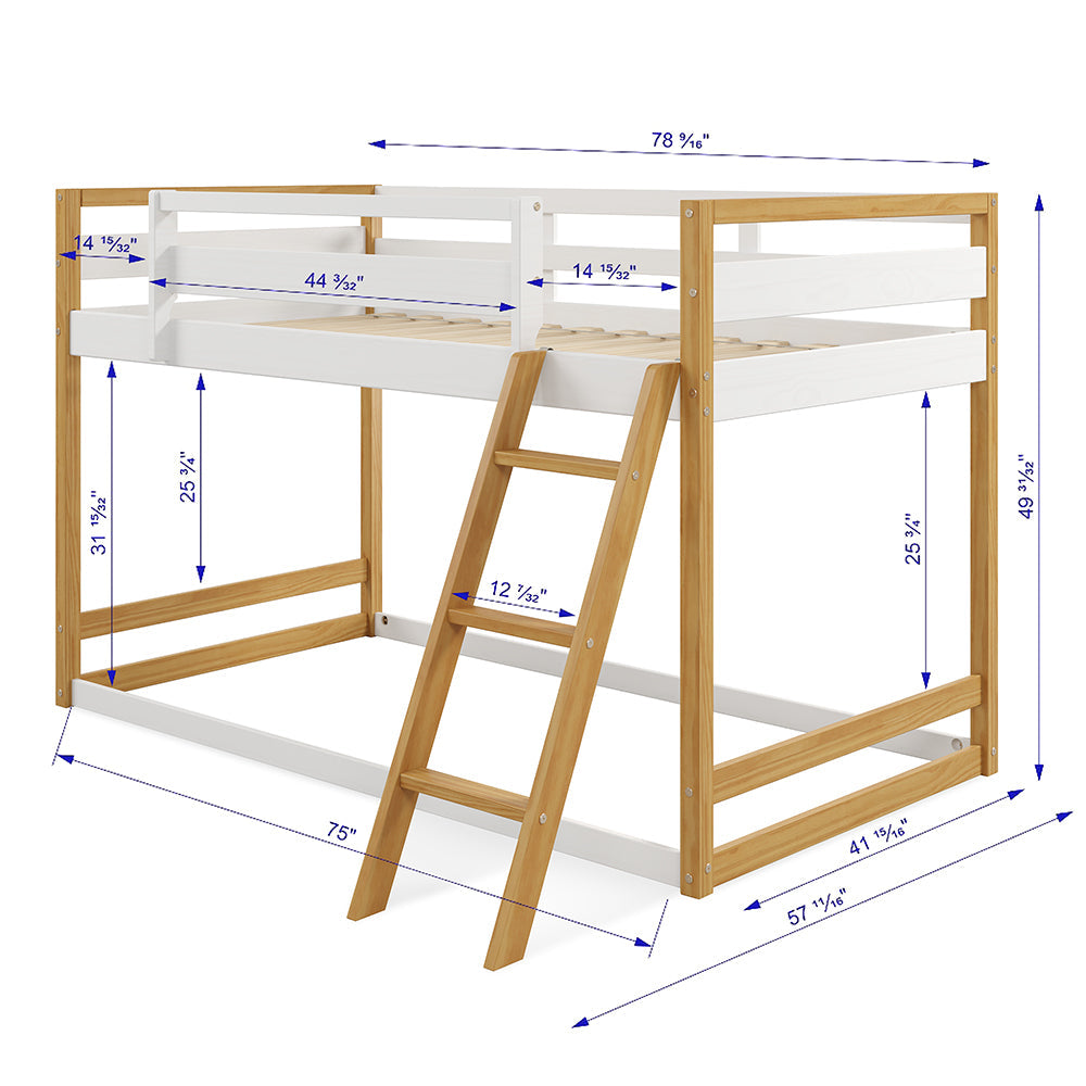 P'kolino Quadra Bunk Bed - White and Natural