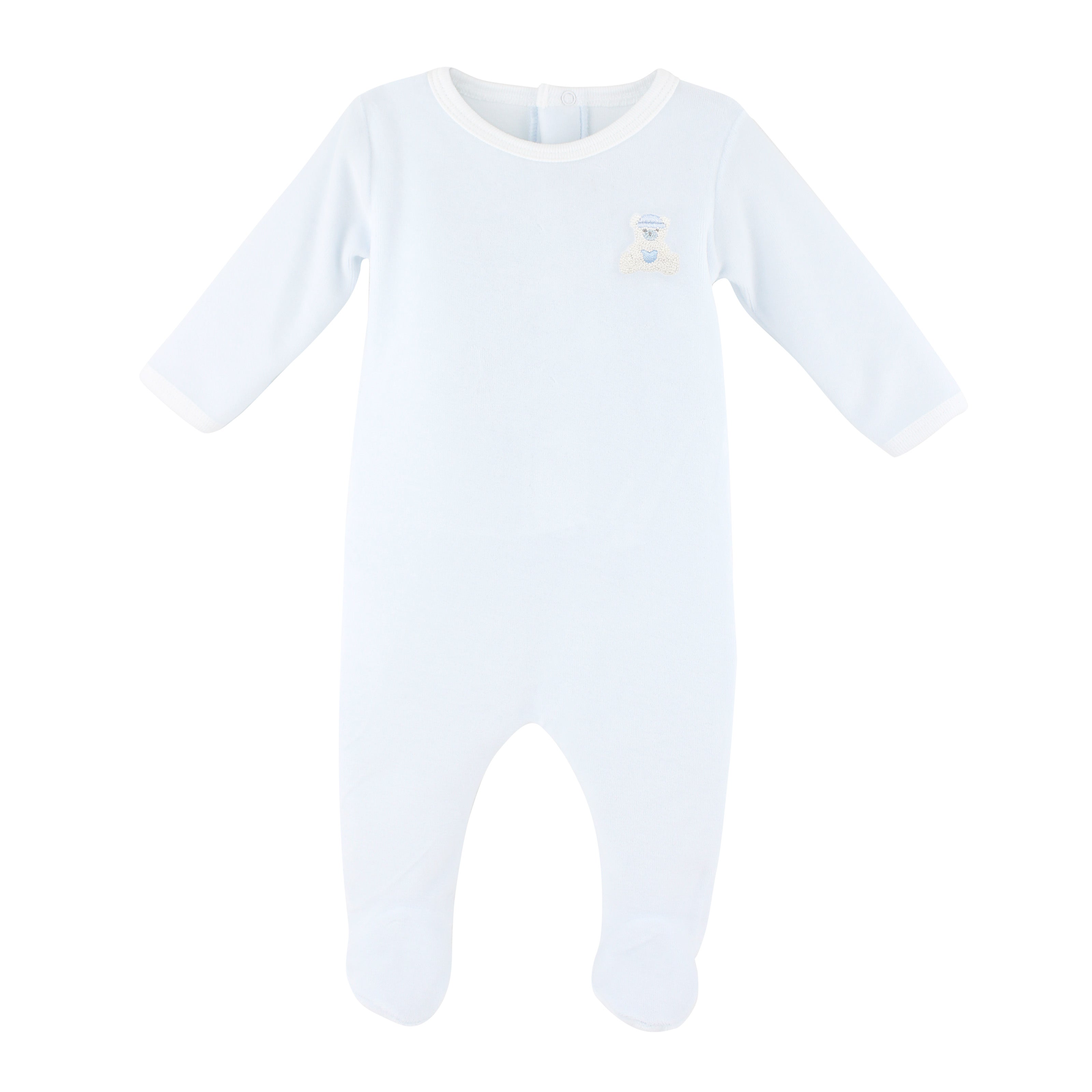 Love Teddy Embroidery Footie | Baby Boy